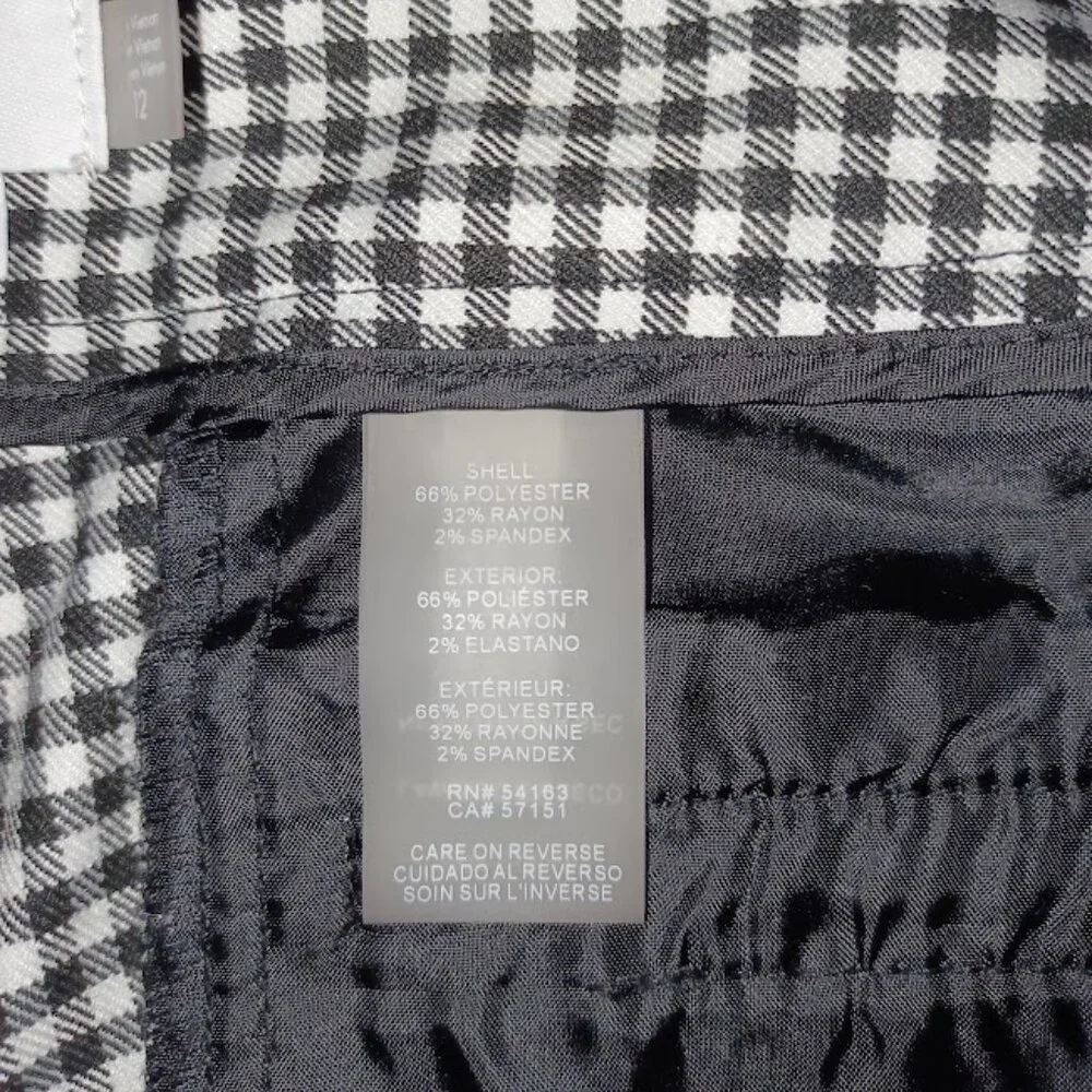 Calvin Klein Black and White Gingham Trousers - Picture 3 of 8
